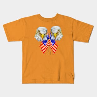 Patriotic Bald Eagles Kids T-Shirt